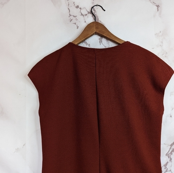 Zara Brown Embroidered Potato Bag Dress Short Sleeve Mini Women's Small - Picture 7 of 14